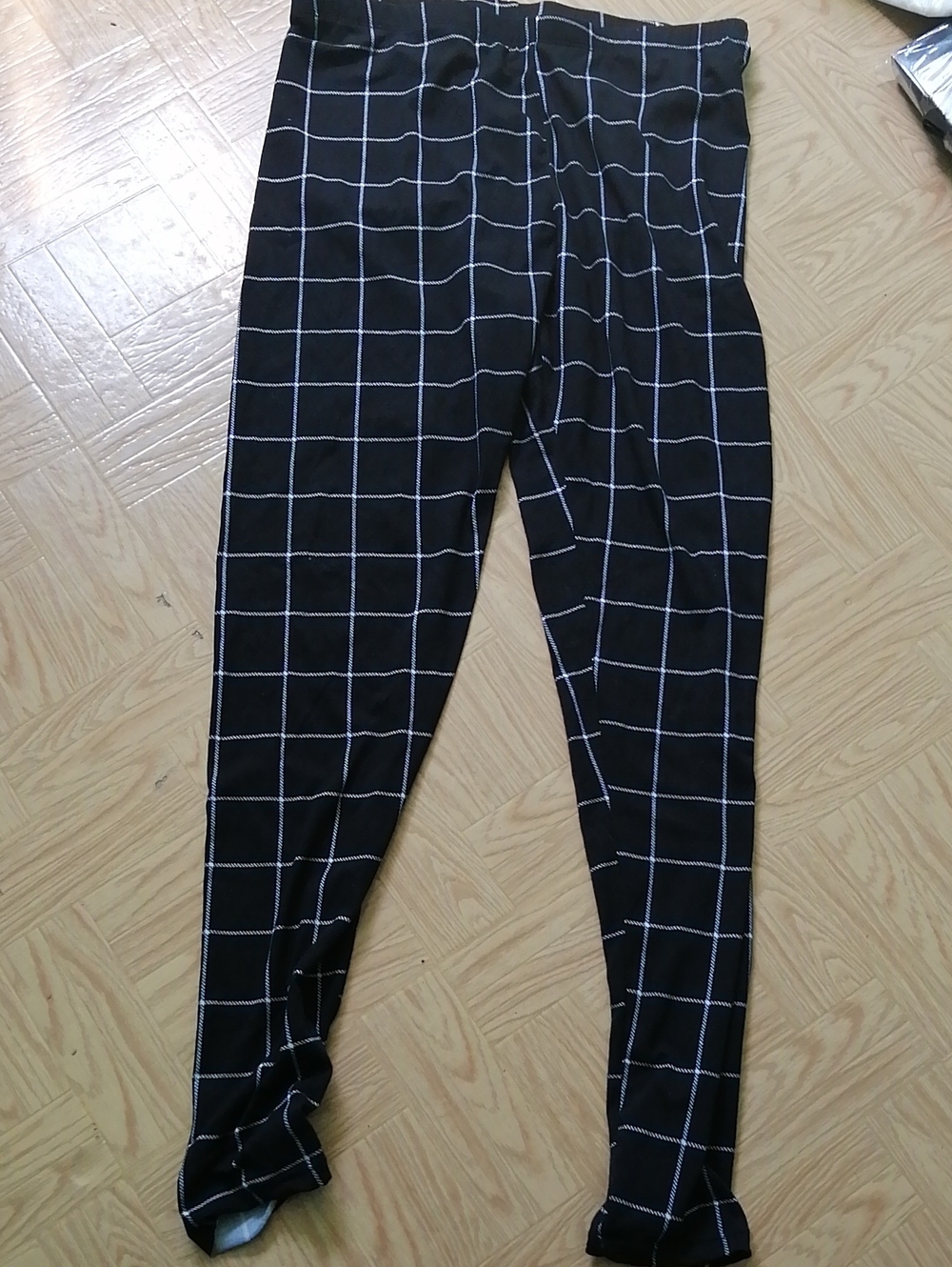 SWS Basic Black Leggings W White Square Details